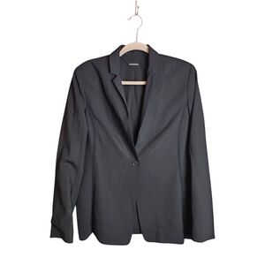 Elie Tahari Black Lightweight Wool Crochet Detail Blazer